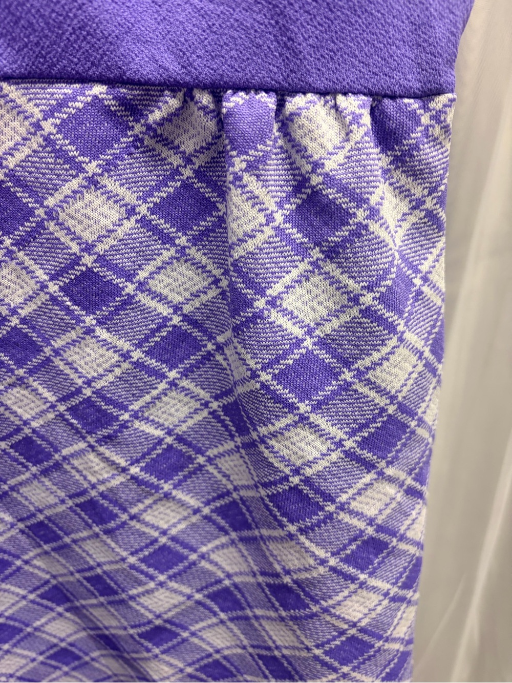 Vintage purple checked 60s overlay dress - Picture 4 of 5